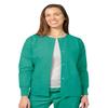 Adar Uniforms Women's Universal Round Neck Warm-Up Scrub Jacket - 602 - Surgical Green - 3X view 1