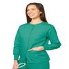 Adar Uniforms Women's Universal Round Neck Warm-Up Scrub Jacket - 602 - Surgical Green - 3X view 3