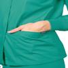 Adar Uniforms Women's Universal Round Neck Warm-Up Scrub Jacket - 602 - Surgical Green - 3X view 4