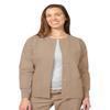 Adar Uniforms Women's Universal Round Neck Warm-Up Scrub Jacket - 602 - Khaki - M view 1