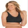 Comfort Choice Women's Plus Size Cotton Front-Close Wireless Bra - 38 G, Black view 1