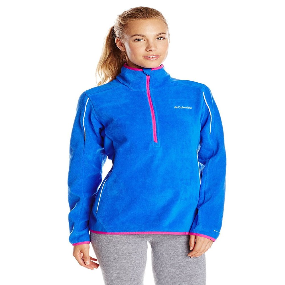 Columbia Sportswear Women's Crosslight II Half Zip Fleece Jacket, Blue Macaw, Medium