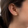 Across The Puddle, Historical Jewelry Collection, 24k Gold Plated Pre-Columbian Tairona Mini Beads (XS) Stud Earrings view 2