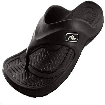 GEAR ONE Men's Rubber Sandal Slipper Comfortable Shower Beach Shoe Slip On Flip Flop, Black, 7