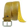 Moda Di Raza Men's Dress Belt Leather With Square Buckle Silver Polished - Single Prong Buckle - Tan/XL view 1