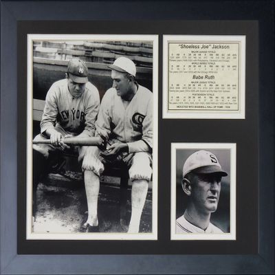 Legends Never Die Shoeless Joe Jackson and Babe Ruth Framed Photo Collage, 11 by 14-Inch