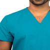 Adar Universal Unisex Scrubs - V Neck Tunic Scrub Top - 6011 - Teal Blue - 3X view 3