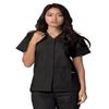 Adar Uniforms Women's Universal Snap Front Scrub Top - 604 - Black - XS view 1