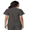 Adar Uniforms Women's Universal Snap Front Scrub Top - 604 - Pewter - XL view 2