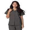 Adar Uniforms Women's Universal Snap Front Scrub Top - 604 - Pewter - 2X view 1