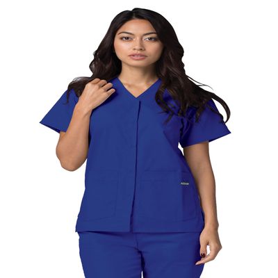 Adar Uniforms Women's Universal Snap Front Scrub Top - 604 - Royal Blue - S