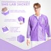 ValuMax 3530PPL Easy Breathe Cool and Strong, No-Wrinkle, Professional Disposable SMS Hip Length Jacket, Purple, L, Pack of 10 view 4