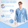 ValuMax 3630CBL Extra-Safe, Wrinkle-Free, Noble Looking Disposable SMS Hip Length Jacket, Ceil Blue, L, Pack of 10 view 2