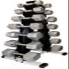 Ader Sporting Goods 7 Pair Dumbbell Rack with Grey Hexagon Dumbbell Set. (Total 146 Lb) view 2