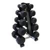 Ader Black Rubber Dumbbell 8,12,15,20,25 Lbs 5 Pair with Rack (160 Lb) view 1