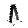 Ader Black Rubber Dumbbell 2,5,10,15,18,20,25 Lbs w/ 7 Pair Rack & Mat view 3