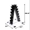 Ader Black Rubber Dumbbell 2,5,10,15,18,20,25 Lbs w/ 7 Pair Rack & Mat view 4