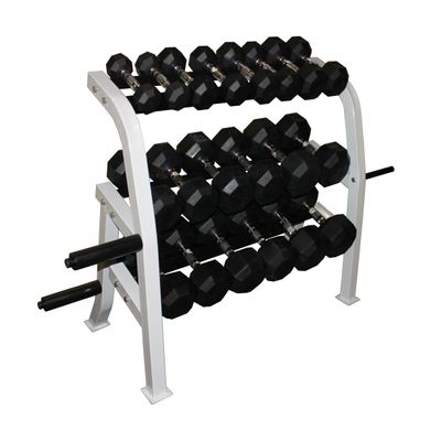 Ader Sporting Goods Black Rubber Dumbbells 8 Pairs, 390Lbs with Dumbbell Rack and Solid Rubber Mat