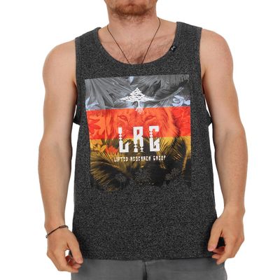 LRG Men's Big-Tall Hungry Lion Tank Top, Black Heather, 3XL