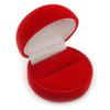 Avalaya Red Velour Round Ring Jewellery Box view 1