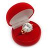 Avalaya Red Velour Round Ring Jewellery Box view 2