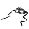 TrendsBlue Premium Venetian Mardi Gras Masquerade Costume Half Mask (Black/Silver) view 1