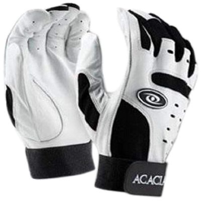Acacia Home Run Baseball Batting Gloves, White/Black, Youth Large