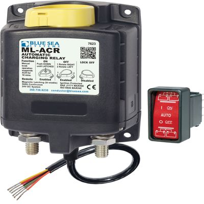 Blue Sea Systems 7623 ML-ACR 24V DC 500A Automatic Charging Relay with Manual Control, Beige
