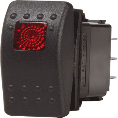 Blue Sea Systems Contura II (ON)-OFF-ON DPDT Switch, Black