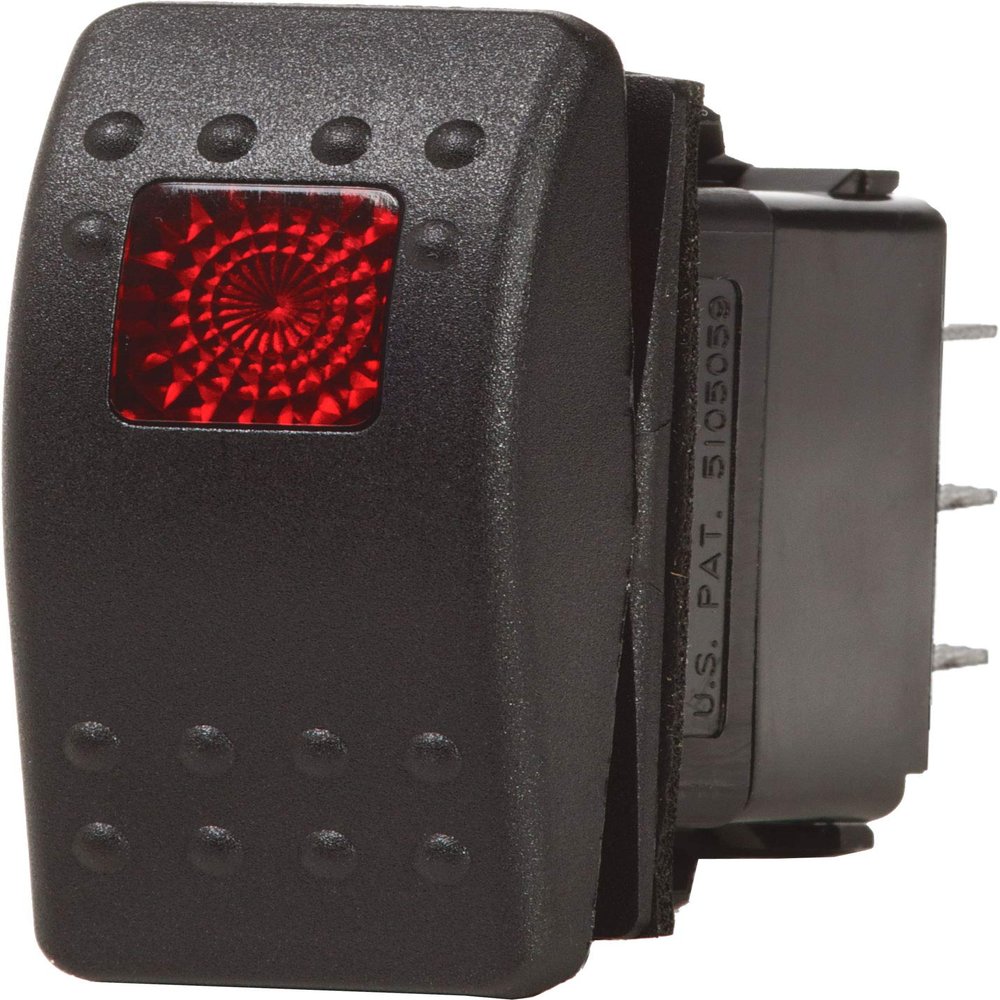 Blue Sea Systems Contura II (ON)-OFF-ON DPDT Switch, Black