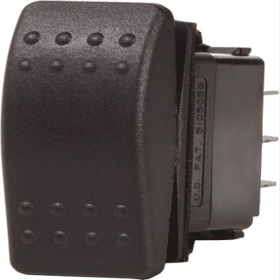 Blue Sea Systems Contura II Off-(ON) DPDT Switch, Black