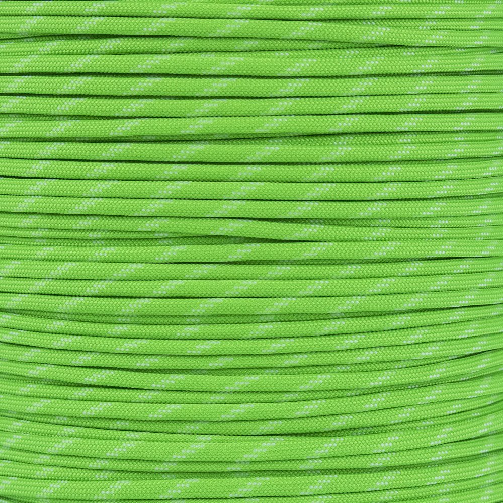 Paracord Planet Glow in The Dark Paracord - Made of 100% Nylon with 7 Inner-Core Strands - Available in 10, 25, 50, and 100 Foot Lengths That is Made in The USA (Neon Green Glow in The Dark, 25 Feet)