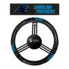 Fremont Die NFL Carolina Panthers Massage Grip Steering Wheel Cover, Fits Most 14" to 15" Steering Wheels, Black/Team Colors view 1