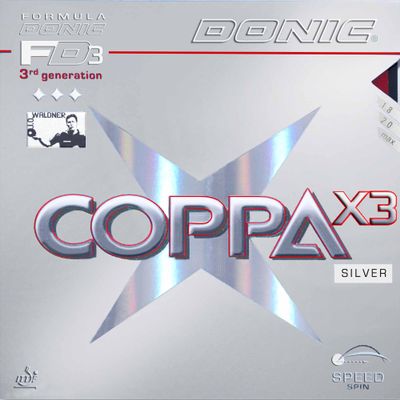 DONIC Coppa X3 Silver Table Tennis Rubber () 2.0 Mm Red
