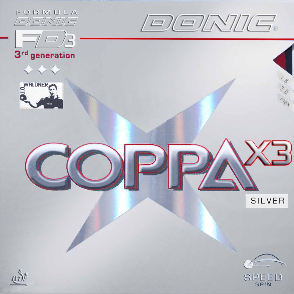 DONIC Coppa X3 Silver Table Tennis Rubber () 2.0 Mm Red