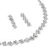 Topwholesalejewel Silver Crystal Rhinestone Single Line Square Necklace and Matching Dangle Earrings Jewelry Set view 2