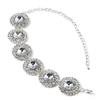 Topwholesalejewel Silver Crystal Rhinestones Around a Circle Crystal Stone Insert Bracelet view 1
