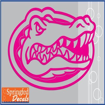 Florida Gators PINK CUT VINYL GATOR HEAD LOGO 24" Vinyl Decal Car Truck Window UF Sticker