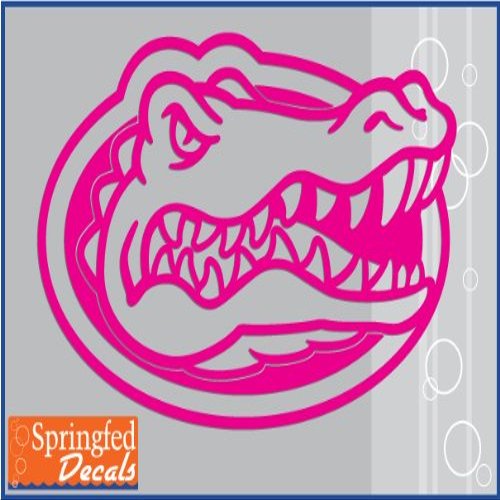Florida Gators PINK CUT VINYL GATOR HEAD LOGO 24" Vinyl Decal Car Truck Window UF Sticker