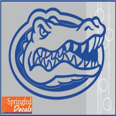 Florida Gators BLUE CUT VINYL GATOR HEAD LOGO 24" Vinyl Decal Car Truck Window UF Sticker