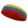 Couver Gold Yellow/Sky Blue/Red Terry Sports Sweat Headband, Wristband Set view 2