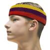 Couver Gold Yellow/Purple/Red Terry Sports Sweat Headband, Wristband Set view 2