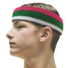 Couver Bright Pink/Bright Green/White Terry Sports Sweat Headband, Wristband Set view 2