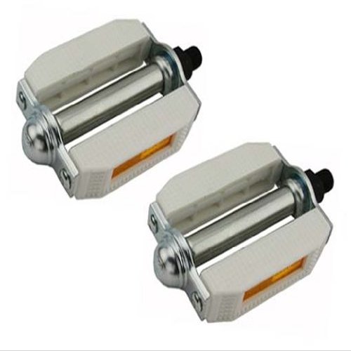 507 PVC Pedals 1/2" White/Chrome. Bike Pedals, Bicycle Pedal, for lowrider, Beach Cruiser, Chopper, Limo, Stretch Bike