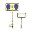 Rectangle Twisted Mirror Gold/Blue Reflectors. Bike mirror, bicycle mirror for lowrider, beach cruiser, chopper, limo, stretch bike, bmx, track, fixie, mountain bikes view 1