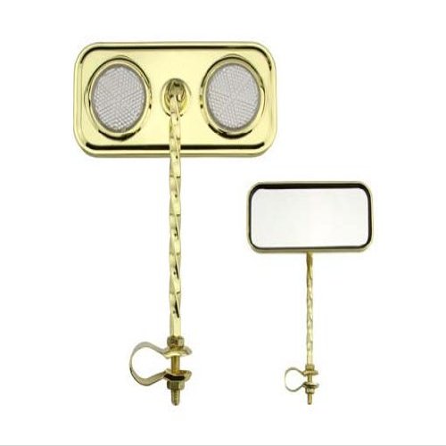 Rectangle Twisted Mirror Gold Clear Reflectors. Bike mirror, bicycle mirror for lowrider, beach cruiser, chopper, limo, stretch bike, bmx, track, fixie, mountain bikes