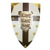 28 inch x 18 inch royal crusader metal shield with 3 lion crest M-S-5001 view 1