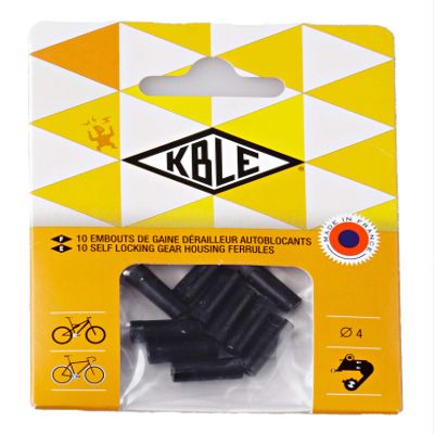 Transfil Unisex's Self Locking Gear Housing Ferrules 4mm, Black, Pack of 10