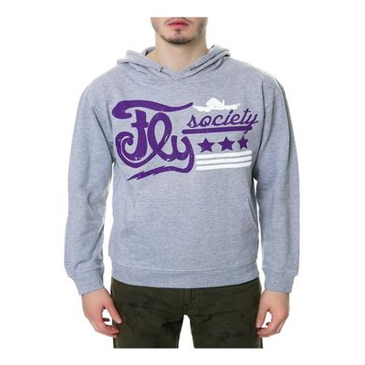 Fly Society Men's Stars & Stripes Pullover Hoody Large Charcoal Heather