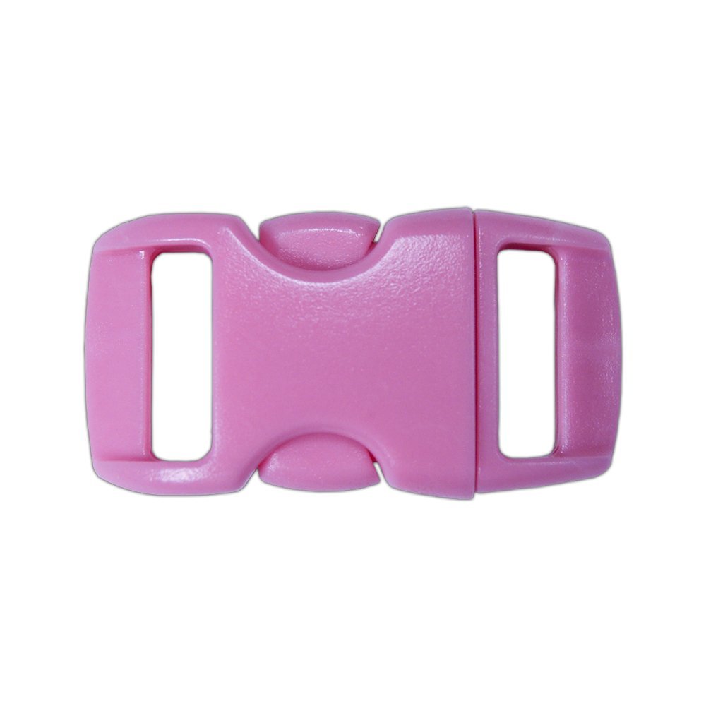 Paracord Planet 3/8 Inch Contoured Side Release Buckles Including Neon, Clear (Transparent), Glow in The Dark - Choose from 5, 10, 20 Packs - 30+ Colors (Pink, 5 Pack)